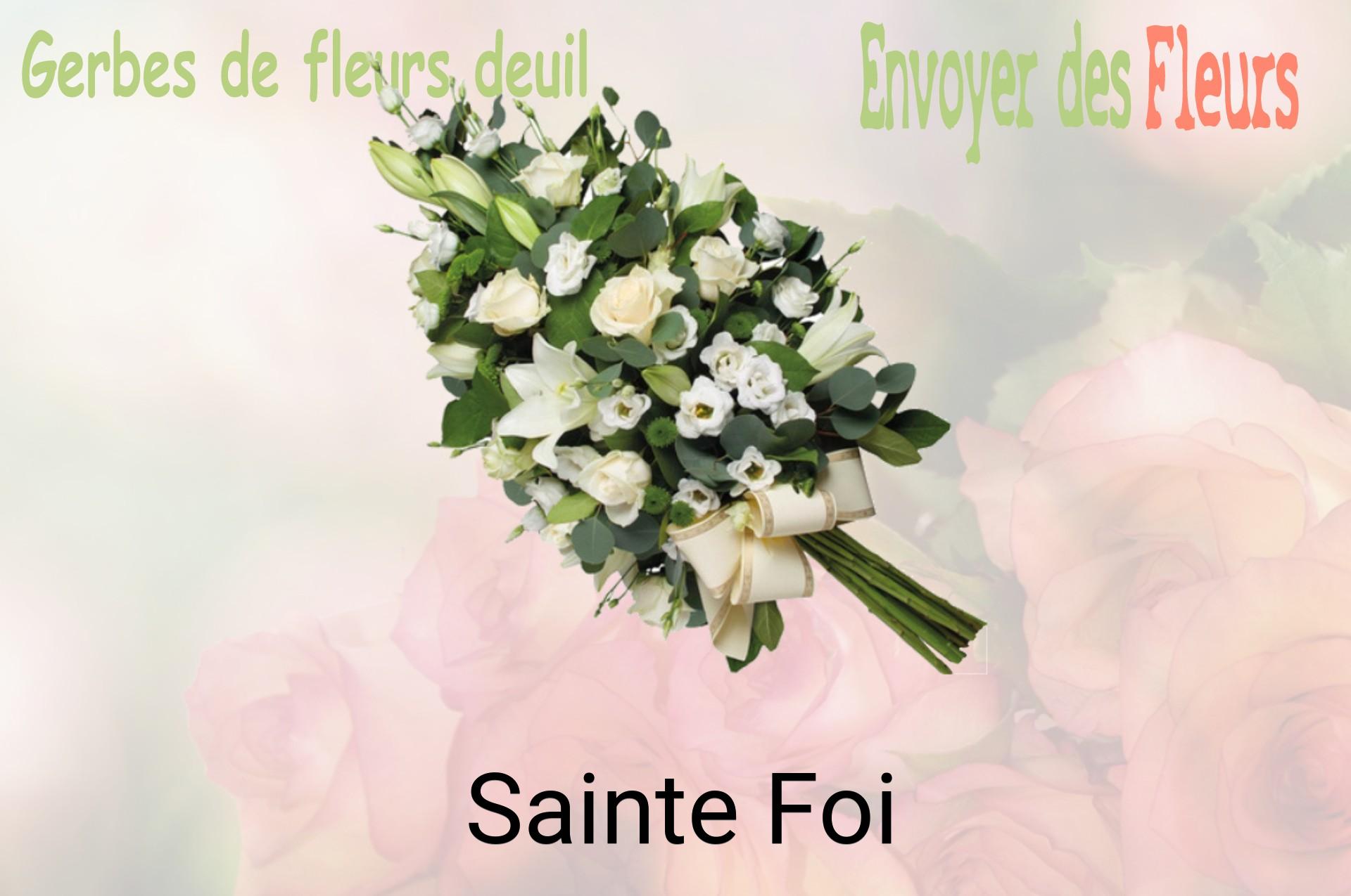Gerbe de fleurs de deuil livrée à Sainte-Foi
